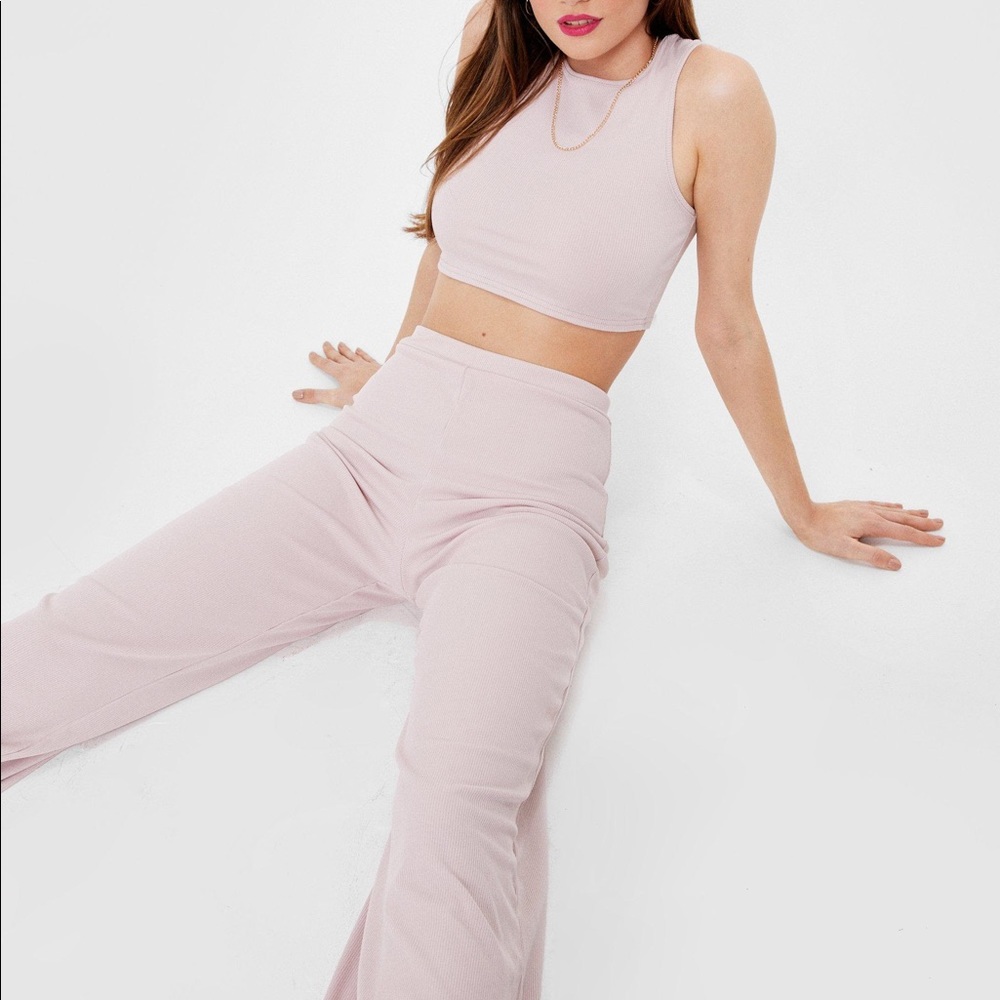 Crop Top & Wide Leg Pant Set